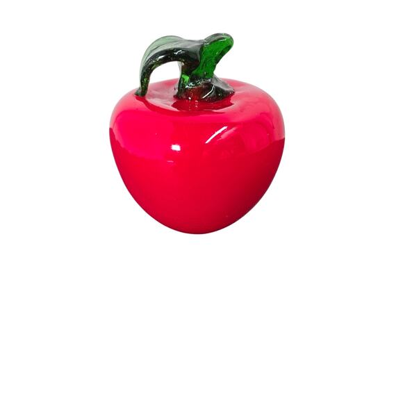 Hand Blown Glass Apple Paper Weight - Picture 1 of 5